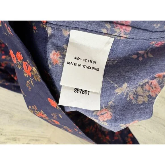 Ann Mashburn Sz XS Classic Shirtwaist Dress Liberty London Elizabeth Navy Floral - Picture 11 of 16